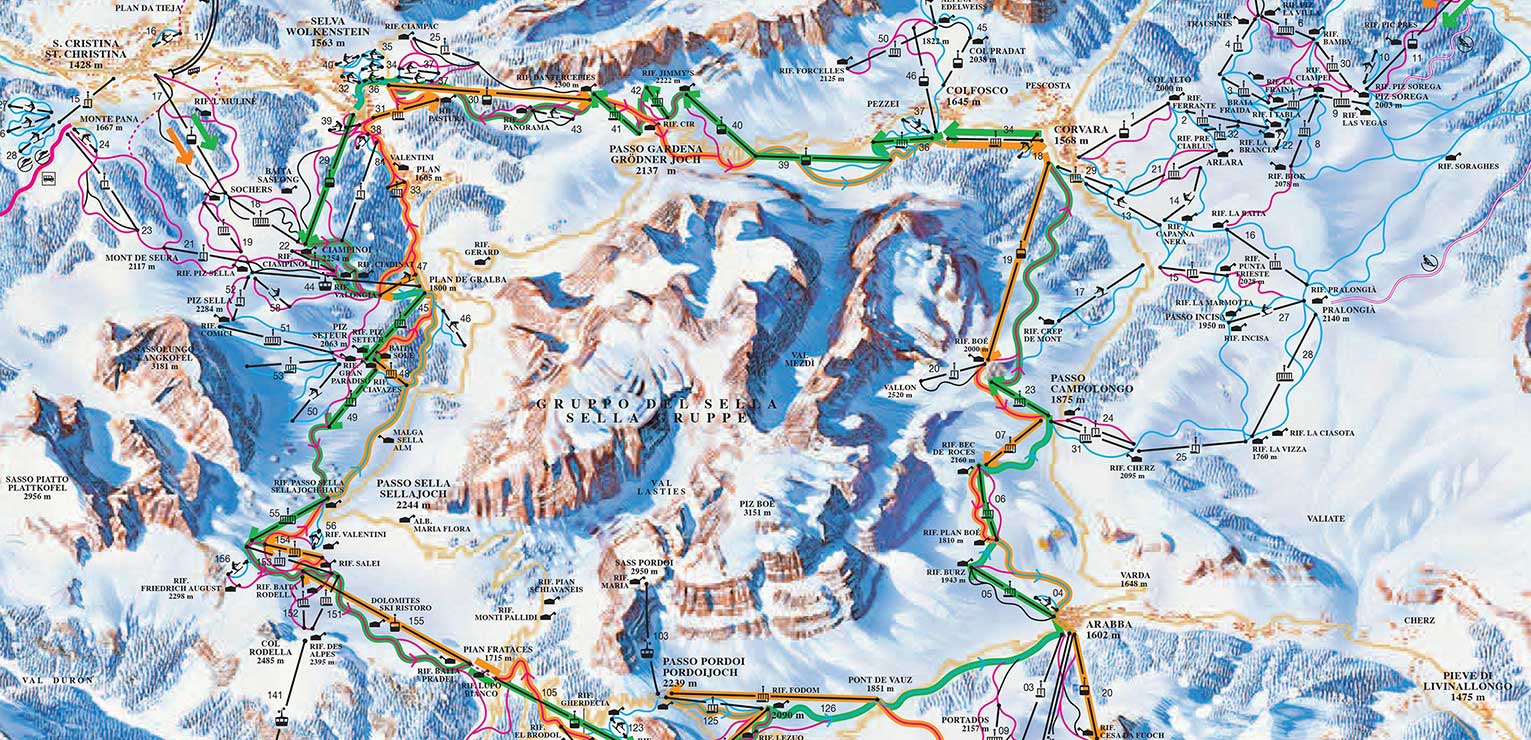 Sellaronda Ski Map